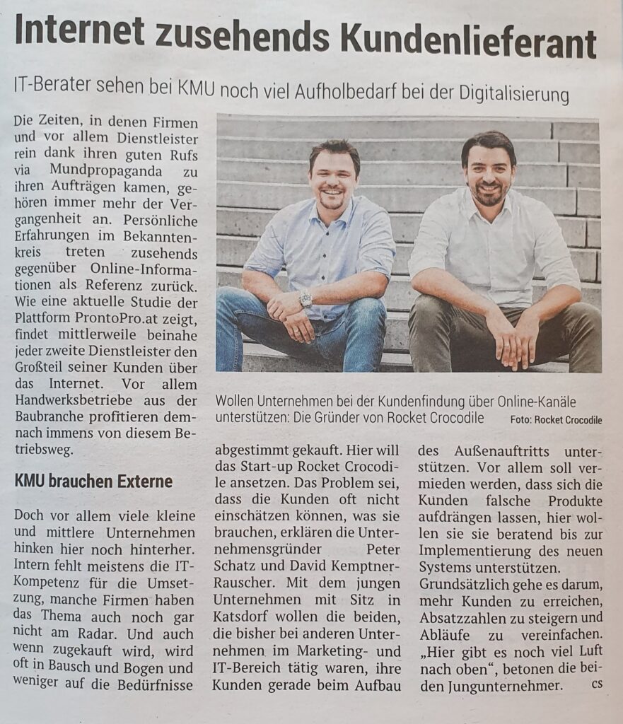 Artikel im Volksblatt am 30.09.2019
